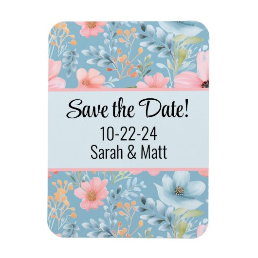 Magneet roze save the date (Verticaal)