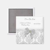 Magneet Save The Date Trouw Damask Witte (Voorkant / Achterkant)