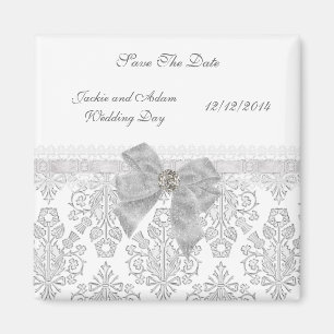 Magneet Save The Date Trouw Damask Witte