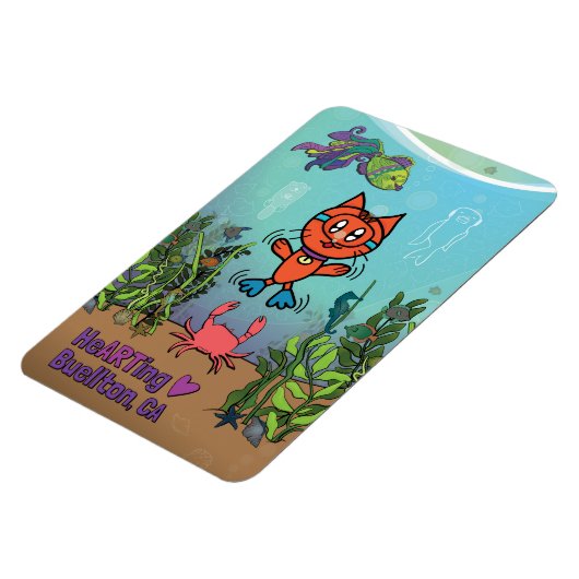 Magneet - Scuba kat - Buellton.Art (Linkerzijde)