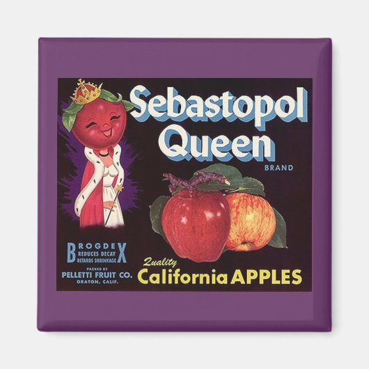MAGNEET ~ SEBASTOPOL QUEEN APPLES  LABEL (Voorkant)