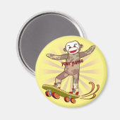 Magneet Sock Monkey Skater (Voorkant / Achterkant)