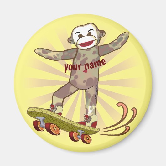 Magneet Sock Monkey Skater (Voorkant)