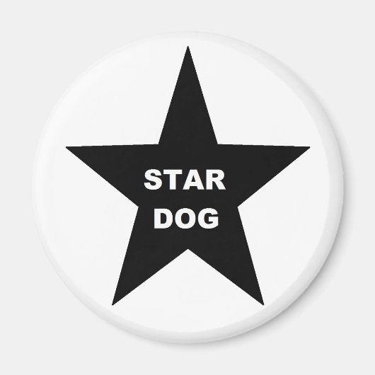 Magneet Star Dog op Black Star (Voorkant)