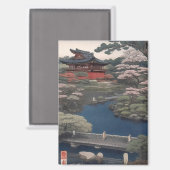 Magneet - Tempel aan de rivier - Japan (Voorkant / Achterkant)