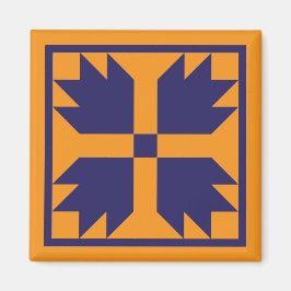 Magneet - UC Beer Paw Quiltblok (blauw op goud)