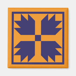 Magneet - UC Beer Paw Quiltblok (blauw op goud)