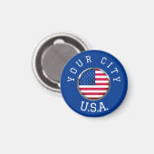 Magneet - USA gepersonaliseerd - Voeg uw plaatsnaa (Voorkant / Achterkant)