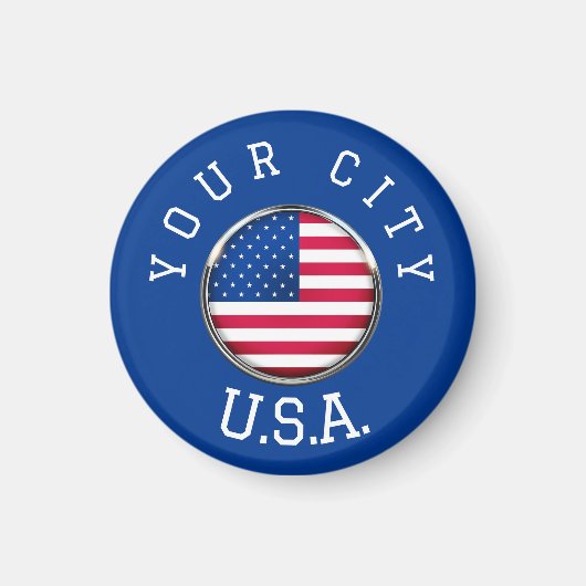 Magneet - USA gepersonaliseerd - Voeg uw plaatsnaa (Voorkant)