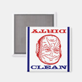 Magneet Vaatwasser Man Clean Dirty optische illusi (Voorkant / Achterkant)