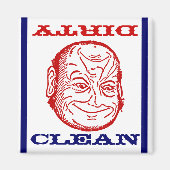 Magneet Vaatwasser Man Clean Dirty optische illusi (Voorkant)