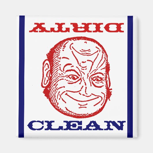 Magneet Vaatwasser Man Clean Dirty optische illusi (Voorkant)