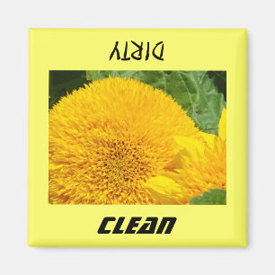 Magneet vaatwasser Schoon Vies Zonnebloemen