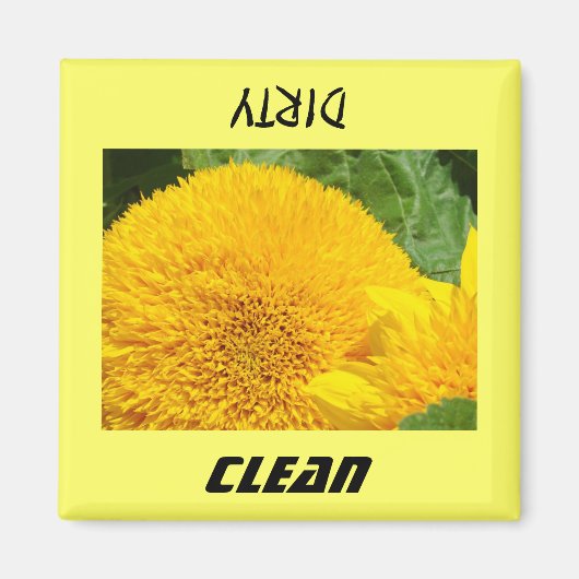 Magneet vaatwasser Schoon Vies Zonnebloemen (Voorkant)