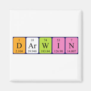 Magneet van de de lijstnaam van Darwin de