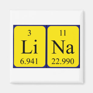 Magneet van de de lijstnaam van Lina de periodieke