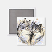magneet van wolvenpaar (Voorkant / Achterkant)