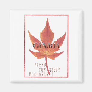 Magneet vierkant/Canada Maple Leaf Magneet