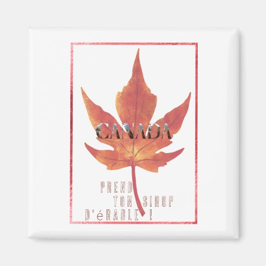 Magneet vierkant/Canada Maple Leaf Magneet (Voorkant)