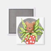 Magneet vierkant, studio de vrolijke tekening (Voorkant / Achterkant)