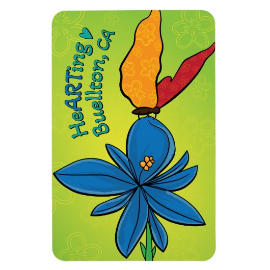 Magneet - Violet(te) en een Butterfly - Buellton.A (Verticaal)