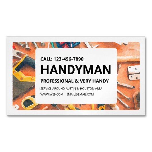 Magneet Visitekaartje: Handyman Services (Voorkant)