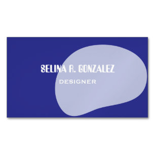Magneet visitekaartje met blauw koel-neutraal ontw