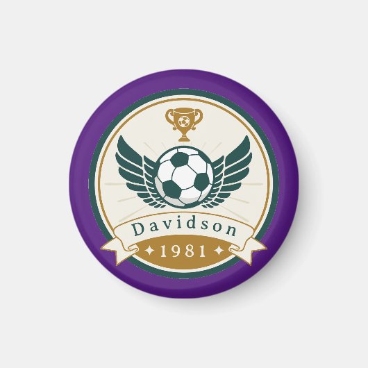 Magneet - Voetbal Football - Gepersonaliseerd - Na (Voorkant)