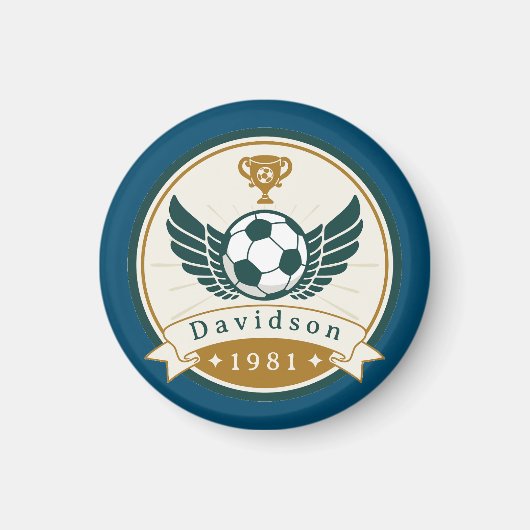 Magneet - Voetbal Football - Gepersonaliseerd - Na (Voorkant)