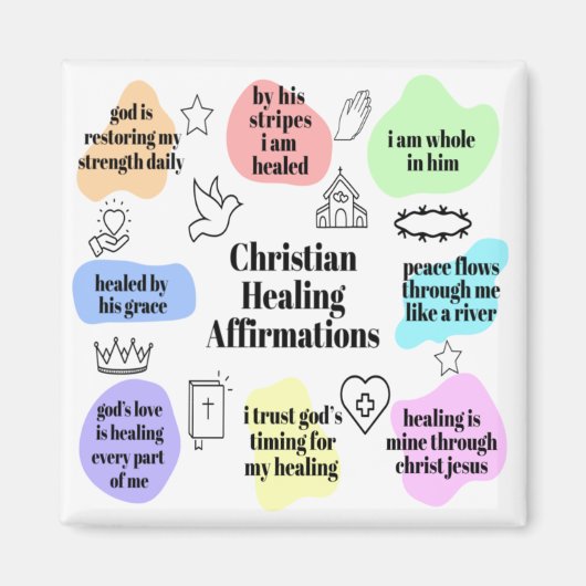 magneet voor Christelijke genezingsbevestigingen (Voorkant)
