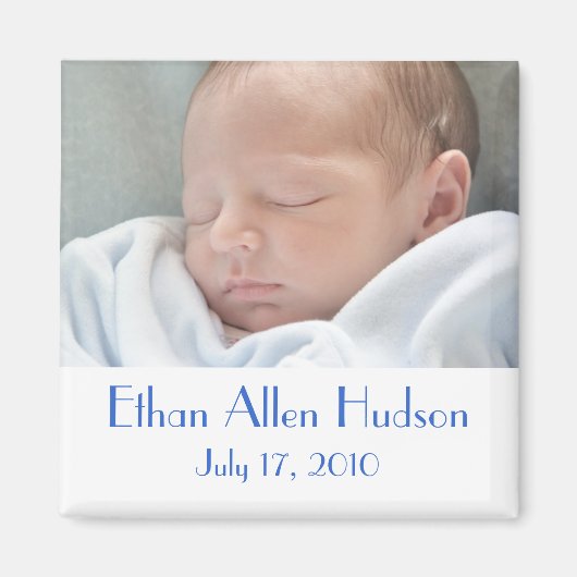 Magneet voor geboorteaankondiging van babyjongen (Voorkant)