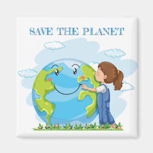 Magneet voor Klein Meisje Red de Planeet