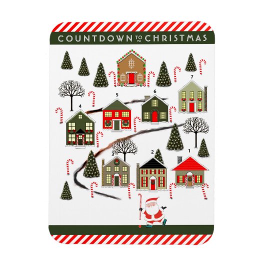 Magneet voor veldhockey Kerstmis Countdown (Verticaal)