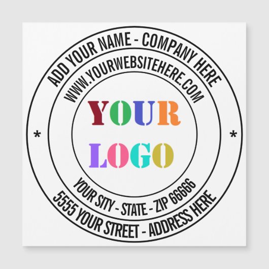 Magneet voor zakelijke kaartjes met op maat gemaak (Voorkant)