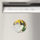 Magneet: Witte en Blauwe Peacocks Magneet (Insitu (Vaatwasser))