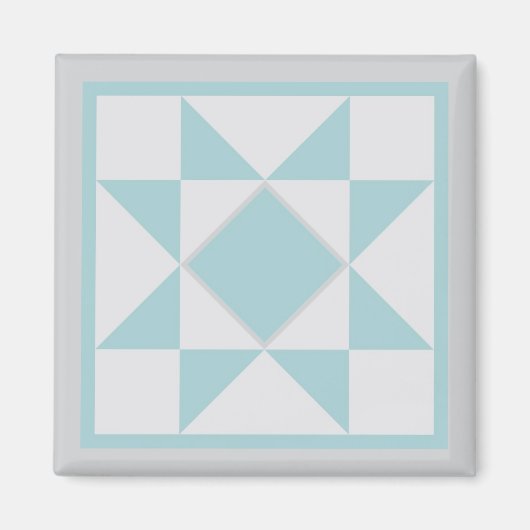 Magneet - Zaagtand Star Quilt Block (lt. blauw/gri (Voorkant)