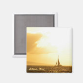 Magneet: Zonsondergang herinneringen (vierkant) Magneet (Voorkant / Achterkant)