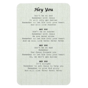 magneetblad-Hey jij - Magneet