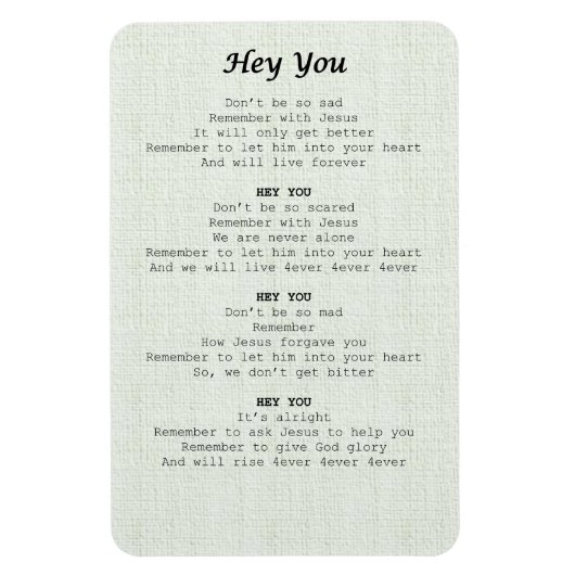 magneetblad-Hey jij - Magneet (Verticaal)