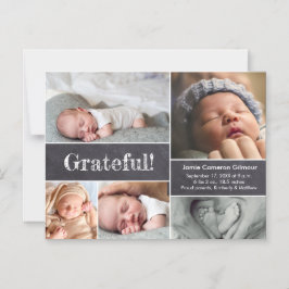 Magneetfotocollage Grateful baby geboorte Magnetische Uitnodiging