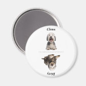 Magneetje voor vaatwasser met tekst Schoon/Vuile S Magneet (Voorkant / Achterkant)