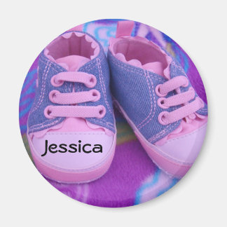 Magneetjes voor baby naam Persoonlijke Roze Tennis Magneet