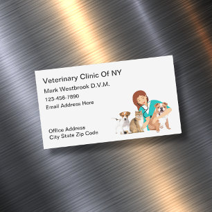 Magneetjes voor bedrijfskaartjes voor dierenartsen magnetisch visitekaartje