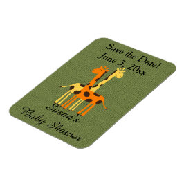 Magneetjes voor giraffe baby shower save the date magneet