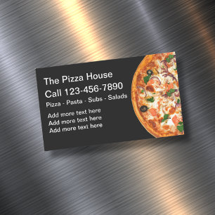 Magneetjes voor pizzabezorgingsbedrijven magnetisch visitekaartje