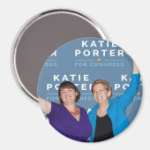 Magneetronde Katie Porter Elizabeth Warren Magneet (Voorkant / Achterkant)