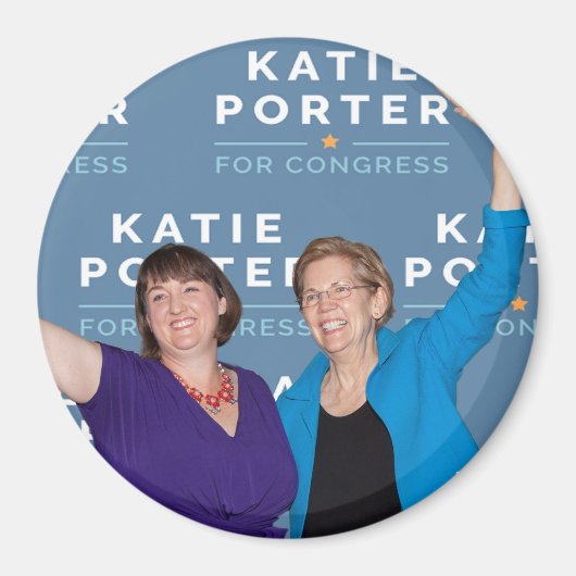 Magneetronde Katie Porter Elizabeth Warren Magneet (Voorkant)