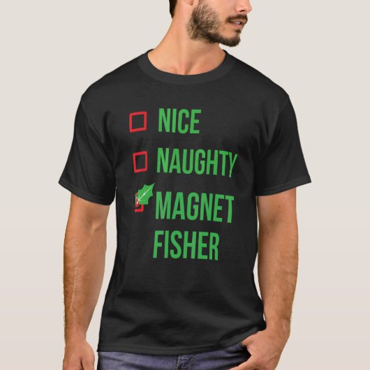 Magneetvisser Grappige Pyjama Kerstmis T-shirt (Voorkant)