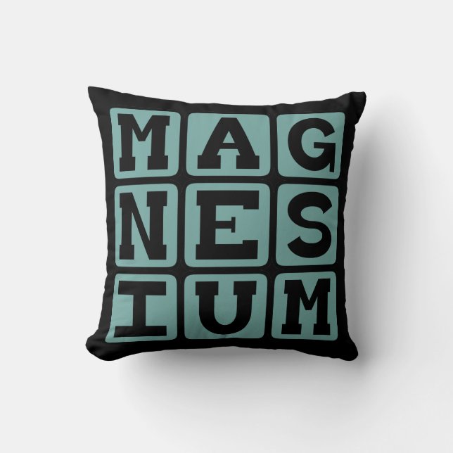 Magnesium, chemisch element kussen (Voorkant)