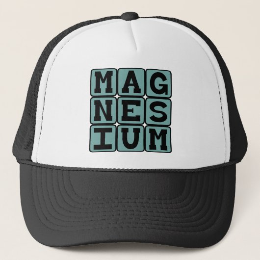 Magnesium, chemisch element trucker pet (Voorkant)